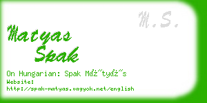 matyas spak business card